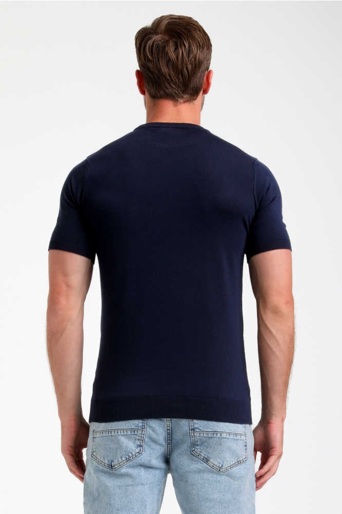 GESTRUCTUREERD T SHIRT 155510 301 navy